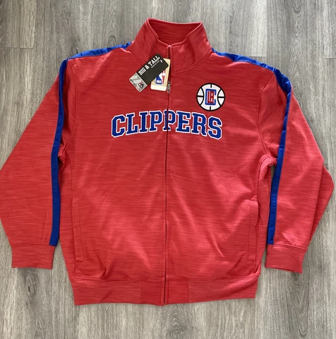Mens Authentic Majestic Angeles Clippers Sweater Red Blue Polyester Size 2X Tall Cover