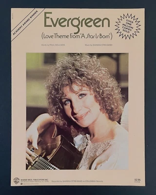 Evergreen Star Is Born Theme 1976 Streisand VTG Sheet Music Piano Guitar Vocal - Image 1 of 3