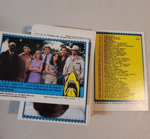 1983 TOPPS JAWS 3-D COMPLETE TRADING CARD SET (44) w/ DENNIS QUAID, LEA THOMPSON