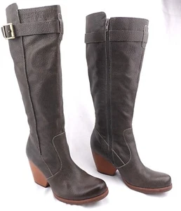 Korks Sweet Tall Buckle Zip Boot Knee High brown Pebbled Leather Size 8.5M - Picture 1 of 13