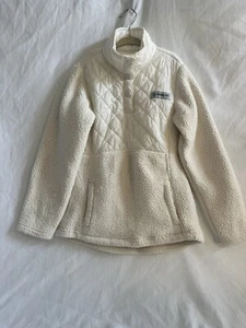 Magellan Girls Cream/White Long Sleeve 1/4 Snap Pullover Sweater Size 7 - Picture 1 of 7