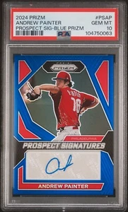 Panini Prizm Blue Refractor Andrew Painter 2024 RC automático 26/49 Phillies PSA 10 - Imagen 1 de 2