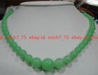 Schöne 6-14mm Natürliche Grüne Smaragd-Edelstein-Runde Perlen Halskette 18" AAA