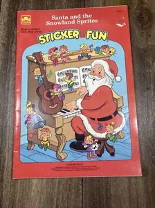 1990 Western Golden Santa and The Snowland Sprites Sticker Fun Coloring Book - Picture 1 of 5