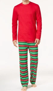 Family PJs Red Stripes Pajamas 2-Piece Set Sleepwear Unisex Boys Girls 14/16 - Picture 1 of 2