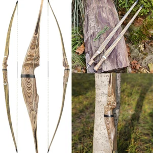 60" 62" 64" Takedown Longbow 20-50lbs Wood Riser Archery Traditional Bow Hunting - Picture 1 of 15
