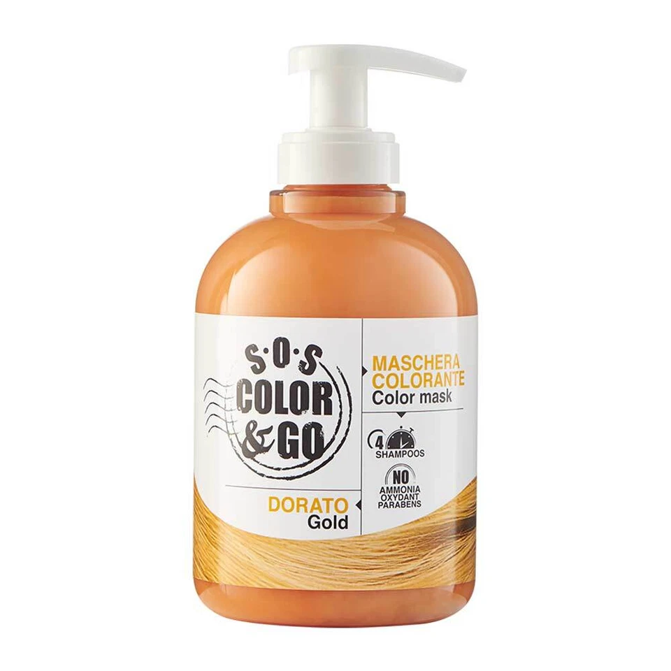 SOS Color & Go Maschera Colorante Dorato Effetto Colorazione Riflessante, 300ml - Immagine 1 di 1