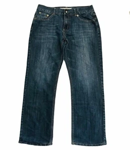 Blue Rag Men's Jeans 36x31x10 Heavy Stitching Back Pockets Med Wash Denim ZipFly - Picture 1 of 12