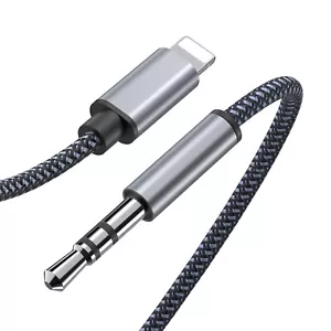 Adattatore AUX Audio Auto 3,5 mm cavo ausiliario 6,6 piedi cavo intrecciato nylon per iPhone - Foto 1 di 5