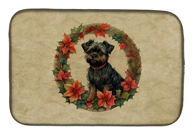 Affenpinscher Christmas Flowers Dish Drying Mat DAC2294DDM - Image 1 of 4