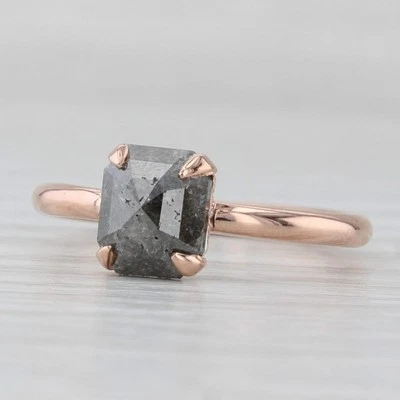 Nuevo Anillo Solitario Galaxia Diamante Personalizado 1.44ct Oro Rosa 14k Talla 6 Corte Octágono Foto 1 de 4