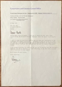Sir Roger Sims signed Conservative & Unionist Office letterhead MP Chislehurst - Picture 1 of 4