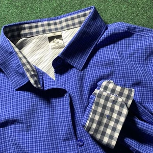 NEW Storm Creek Shirt Womens XXXL 3XL Blue Check Plaid Button Fish Garden NWT - Picture 1 of 12