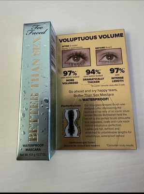 Too Faced, Rímel Better Than Sex Impermeable, Negro, 0.17oz/4.8g Foto 1 de 2