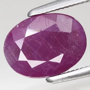 2.34ct  9x6.9mm Oval 100%Natural Unheated Purplish Red Ruby Guinea, Africa - Picture 1 of 4
