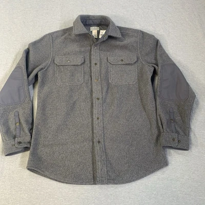 L.L. Bean Masculino Tamanho Pequeno Snap Up Lã Allagash Curto Novo com etiquetas Cinza Federal - Imagem 1 de 4