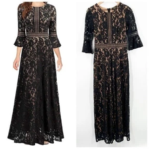 Missmay Lace Maxi Ballgown Formal Dress Black Size Small Elegant Prom - Picture 1 of 15
