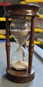 Vintage 6" Maritim Holz Sand 5 Minuten Sanduhr Timer-gebraucht - Bild 1 von 4