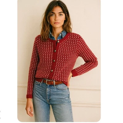 Vintage L.L. Cárdigan tejido de lana y algodón Bean para mujer talla mediana Heritage Preppy Foto 1 de 4