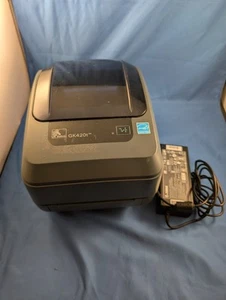 Zebra Gk420t 203dpi Label Direct Thermal Printer - Black w/AC Adapter - Afbeelding 1 van 3