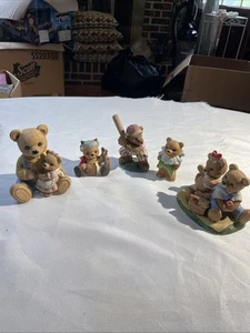 Vintage HOMCO Porcelain TEDDY BEAR FIGURINES FAMILY Mom Set - Picture 1 of 5