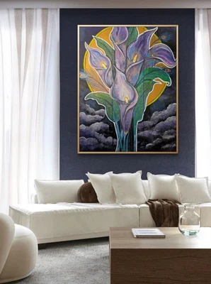 LA LLAMA VIOLETA - BICKMAN - Bellas Artes Pintura Grande Lirios - Decoración del Hogar 11:11 Foto 1 de 4