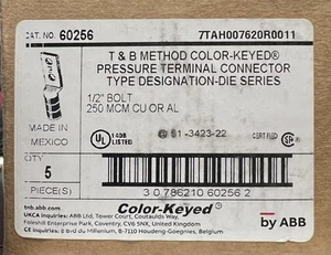 Thomas & Betts (Box 5) 60256 Aluminum Two-Hole Long Barrel Lugs - Picture 1 of 2