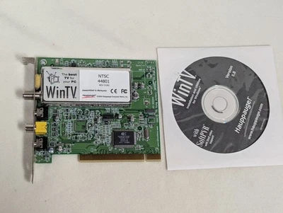 Hauppauge WinTV NTSC 44801 Rev D182 PCI COAX TV Tuner Card 440000-04 + CD-ROM SW - Image 1 of 4