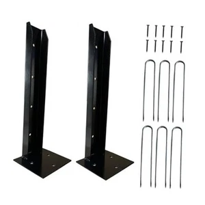 2 Pack Fence Post Anchor Kit,Upgrades Heavy Duty Steel Repair Stakes, Ground - Picture 1 of 8