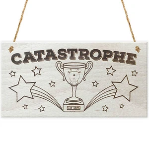 Catastrophe CAT ARSE TROPHY Novelty Cats Lover Hanging Wooden Plaque Sign Gift - Picture 1 of 2
