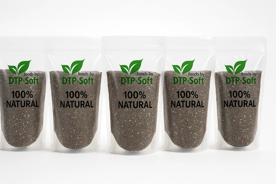 5kg Chia Samen / 5 x 1kg Top-Qualität, Salvia Hispanica Zip-Beutel - Bild 1 von 4