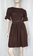 Vintage House of Bradley brown white square fit flare dress belt XXS *as is*