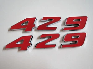 FORD 429 ENGINE ID FENDER HOOD SCOOP QUARTER PANEL TRUNK EMBLEMS - RED - Bild 1 von 1
