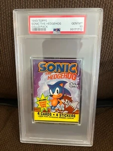 Sonic The Hedgehog 1993 Topps paquete de violonchelo psa 10 gemas como nuevo (5 disponibles) estuche nuevo - Imagen 1 de 5