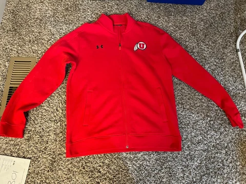 NWT Men's Under Armour Red Utah Utes Gameday Full-Zip Jacket. Size: Large Cover