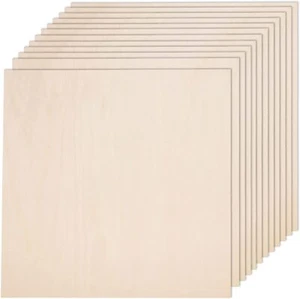 12 Pack 12x12x1/16 Inch Basswood Sheets Craft Wood Board for DIY Crafts Painting - Picture 1 of 7