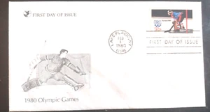 ICE HOCKEY 1980 WINTER OLYMPIC GAMES 1980 GOALIE READERS DIGEST CACHET FDC UNADD - Picture 1 of 1