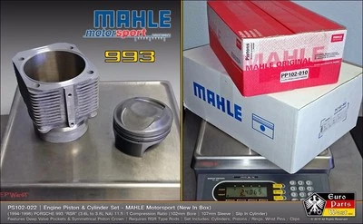 PORSCHE 993 3.8L RSR 102mm Juego de cilindros de pistón Mahle Motorsport PS102-022 + Nuevo Foto 1 de 4