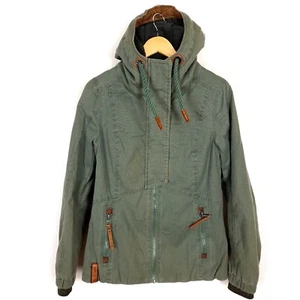 NAKETANO Women's Hooded Jacket Size S Green Polyester Blend Full Zip - Picture 1 of 9