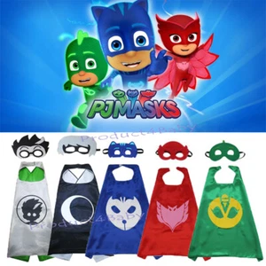 Superhero Cape PJ Masks Cape & Mask Costume Kids Girls Boys Gekko Owlette Catboy - Picture 1 of 18