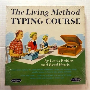 Living Method TYPING COURSE Lewis ROBINS Reed HARRIS 4xRECORD Sealed La 14 - Picture 1 of 2
