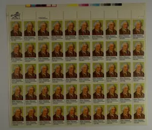 US SCOTT 1941 PANE OF 50 JOHN HANSON STAMPS 20 CENT FACE MNH - Picture 1 of 1