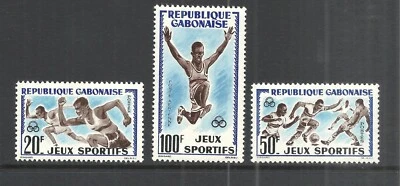GABON SCOTT 163 - 164, C6 MLH VF SET - 1962 ABIDJAN GAMES ISSUE - Image 1 of 2