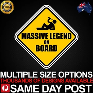 MASSIVE LEGEND ON BOARD Vinyl Car Sticker Decal Cheap Funny Aussie 4x4 Party - Picture 1 of 3