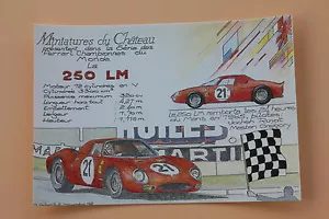 PE Miniatures château Carte postal Ferrari 250 LM 24 heures Mans 1956 N°21 Heco - Picture 1 of 1