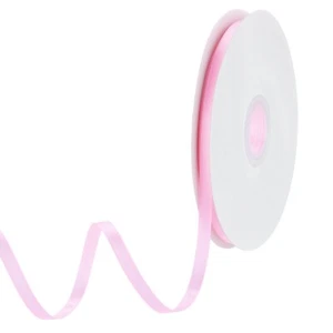 1/4" 33 Yard Double Faced Solid Satin Ribbon Polyester Fabric Light Pink - Picture 1 of 7