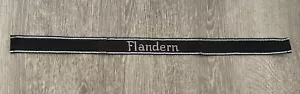 German World War II Waffen Elite Flandern Enlisted Mans Cuff Title - Picture 1 of 5
