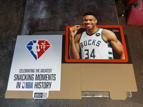 RARE!!! Giannis Antetokounmpo Snack Flashback Cardboard Display Cover