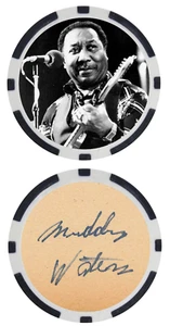 FANDDY WATERS - LEGGENDE DELLA MUSICA - CHIP POKER - ***FIRMATO*** - Foto 1 di 2