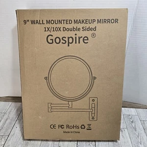 Gospire 9 Zoll großer Wand-Schminkspiegel mit 10-facher Vergrößerung 360 Adj. - Bild 1 von 5